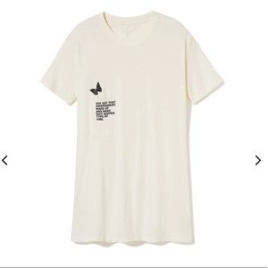 Cream Graphic T-Shirt Dress